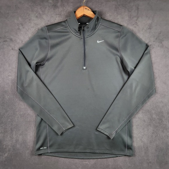 Nike Other - Nike Racer 1/4 Zip Running Shirt Mens Medium Gray Dri-FIT Long Sleeve Pullover‎